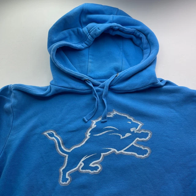 Detroit Lions NFL Football Fanatics Men's Large Blue Hoodie Detroit Lions NFL Football Fanatics Men's Large Blue Hoodie