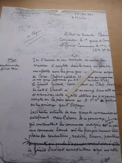 Document Groupe des Commandos d'Afrique 1944 Commandant BOUVET