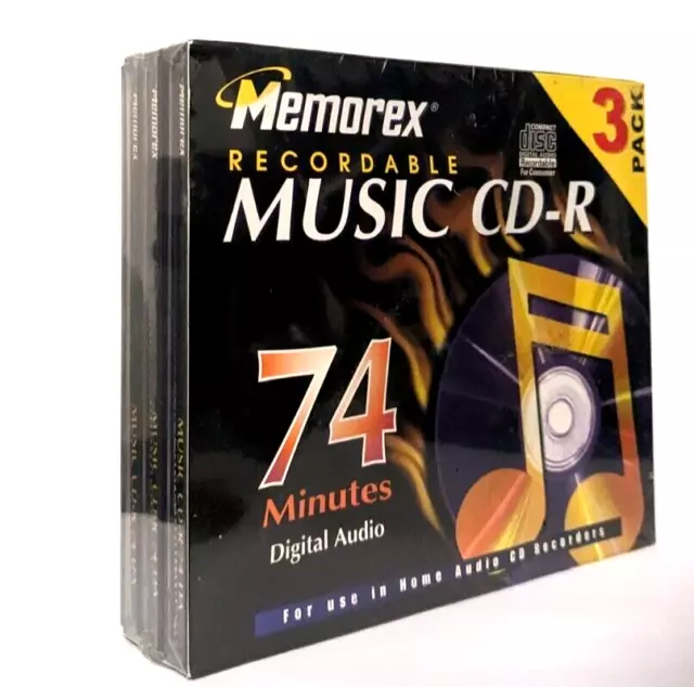 Memorex CD-R 74 – 74 Mins – 3 PACK Blank Audio Recordable Music Discs CDR – NEW