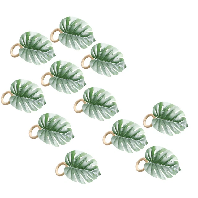 Set anelli tovaglioli Monstera con 10 tovaglioli palme costiere, tovagliolo 8265