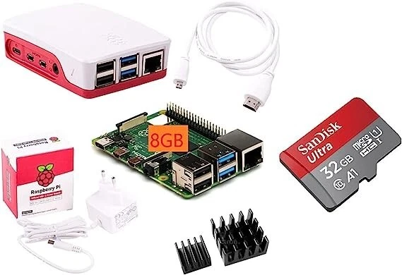 Raspberry Pi Rpi 4 KIT RPI * Raspberry Pi 4 Model B * 8GB RAM * Nuovo Sigillato * New ...