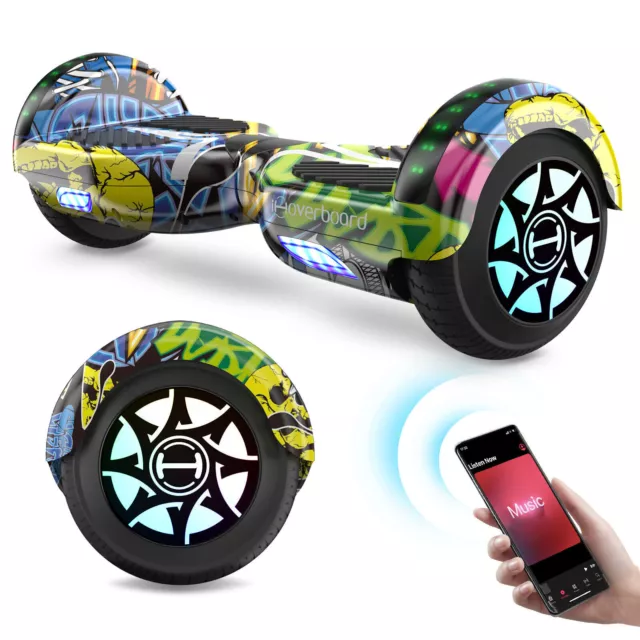 Hoverboard Kinder 6,5 Zoll Elektro Scooter Elektroroller Bluetooth LED Wheels 2