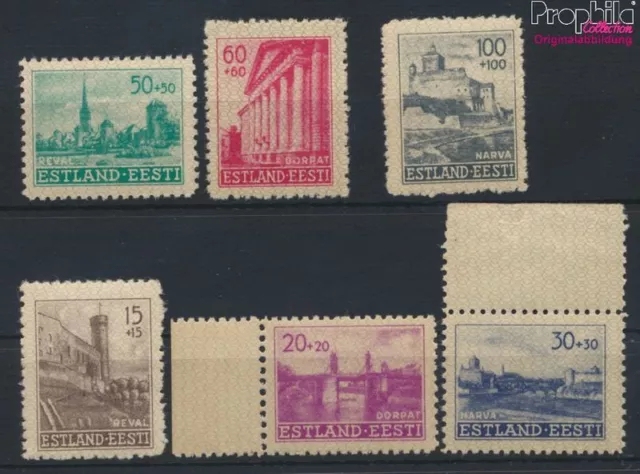 Briefmarken Estland (Dt.Bes.2.WK.) 1941 Mi 4-9 postfrisch (9792447
