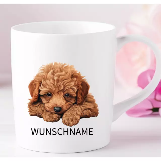 Toypudel- Personalisierte Tasse- Hund mit Wunsch Name oder Text