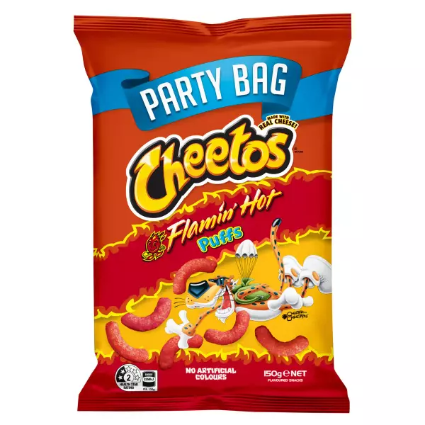 Cheetos Flamin Hot Puffs Chips Cheese Party Snacks Crackers Food Pantry 150G