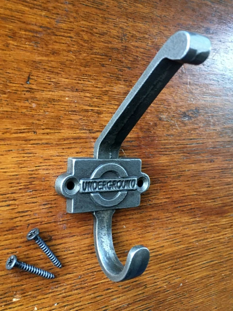 Antique Style Iconic London Underground Cast Iron Double Coathook Coat Hook