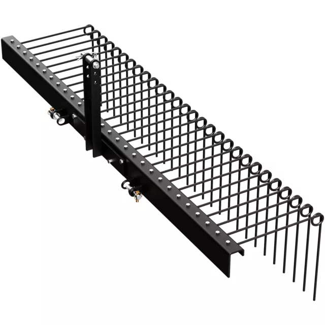 3 Point 72" Steel Pine Straw Landscaping Rake Attaches for Cat-0 & Cat-1 Tractor