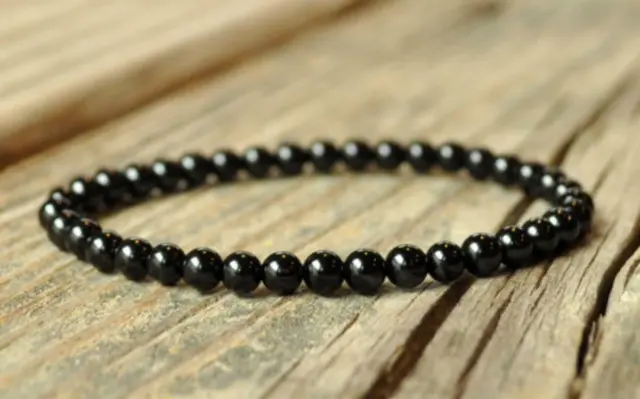 Obsidian Bracelets Unisex 7.5inches energy yoga Reiki pray Healing Monk mala men