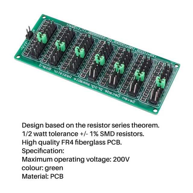 Carte Résistance Programmable 1R à 9 999 999R - Boîte à Résistances Réglable Pas à Pas - Pour Tests électroniques, éducation Et Prototypage - Précision 1%