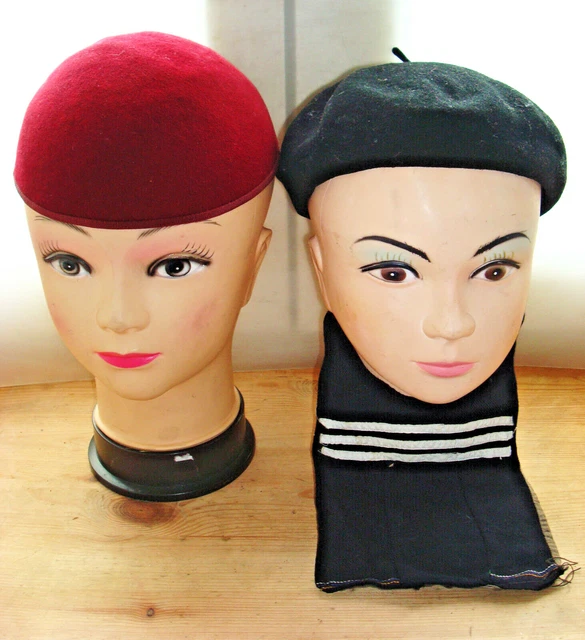 2x Feltro Donna Cappelli Tgl 55 + Betrügerchen. Vecchio