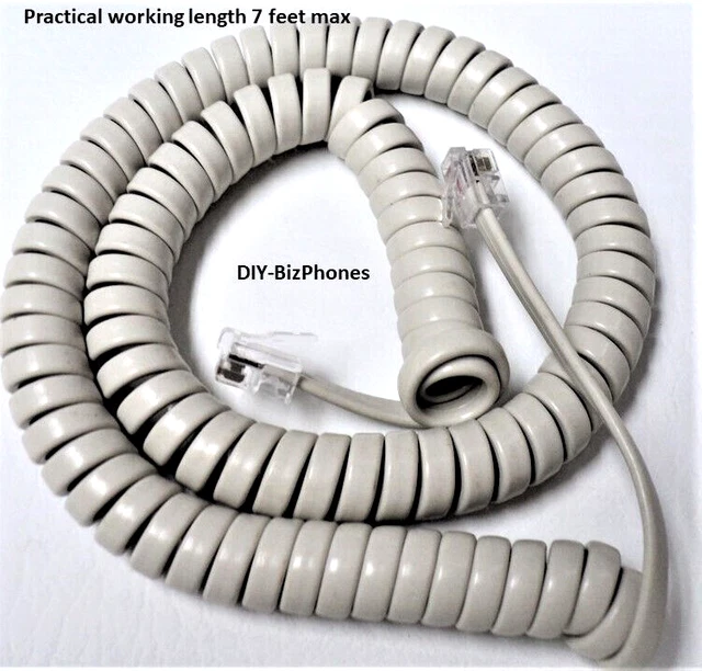 5-Pack Lot Avaya Off White Handset Receiver Curly Phone Cord Partner 12 Ft