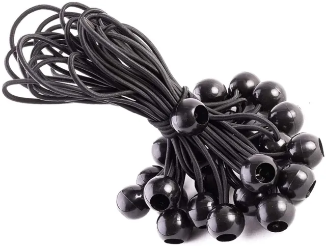 25 pezzi Corde Elastiche con Sfere,elastici per telone Bungee Ball Corde go