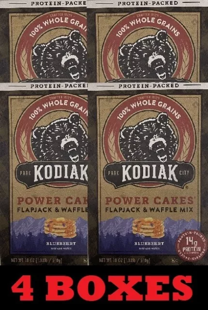 4x Kodiak Protein Power Cakes BIRTHDAY CAKE Pancake & Waffle Mix 18oz - 4  BOXES