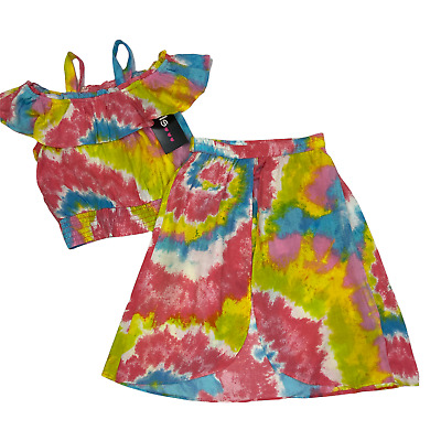 Girls Multi-Color Tie Dye Tank and Skort Set Size 5/6 NWT A43