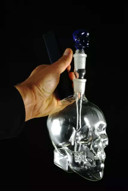 Skull Glass Bong Smoking Tobacco Borosilicate Glass Bong Hookah Water Pipe