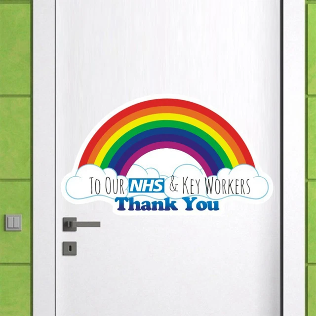 Removable School Window Sticker Rainbow Wall Decals Rainbow Cloud Wall Decor