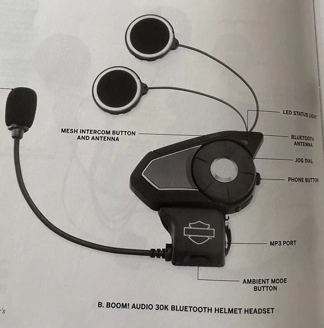 HARLEYDAVIDSON BOOM! AUDIO 76000838 30K Helmet Bluetooth Headset Sp46