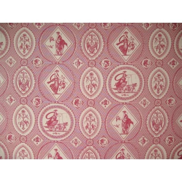 Toile De Jouy Diane Chasseresse Couleur Vert - Neuf, Motif Classique