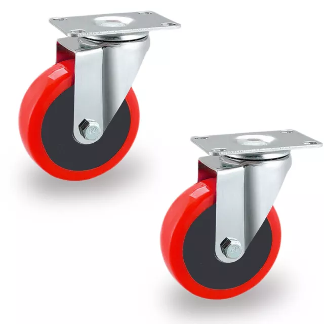 4 Inch Swivel Castor 100mm Heavy Duty Wheels Trolley Furniture Casters PU 700kg