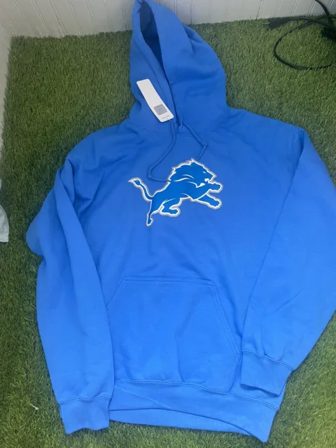 Nfl Team Apparel Mens Detroit Lions Logo Hoodie Sweatshirt Size Medum Nwt