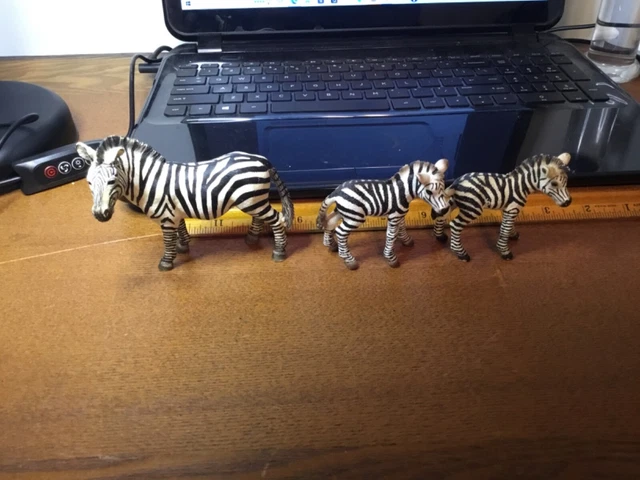 Schleich Zebra Family Retired Am Limes 2008 D-73527 3 pieces