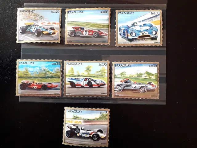 Superbe Serie Complete De  Timbres  Obliteres : Voitures De Course