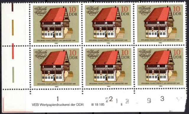 DDR 1983 Mi.Nr. 2775 ** postfrisch Eckrand mit DV Druckvermerk FN 2