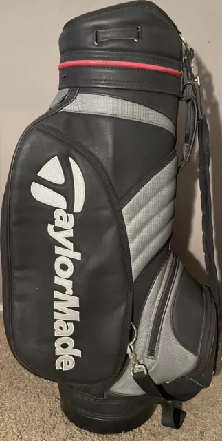 TaylorMade Burner Staff Tour Cart Golf Club Bag Black Gray White Red Strap 6 Way TaylorMade Burner Staff Tour Cart Golf Club Bag Black Gray White Red Strap 6 Way