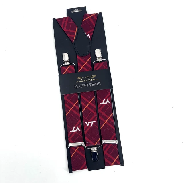 NWT Eagles Wings NCAA Virginia Tech Hokies Oxford Suspenders
