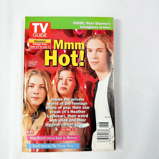 Tv Guide Magazine June 27 1998 Hanson Brothers Houston, Texas Edition ...