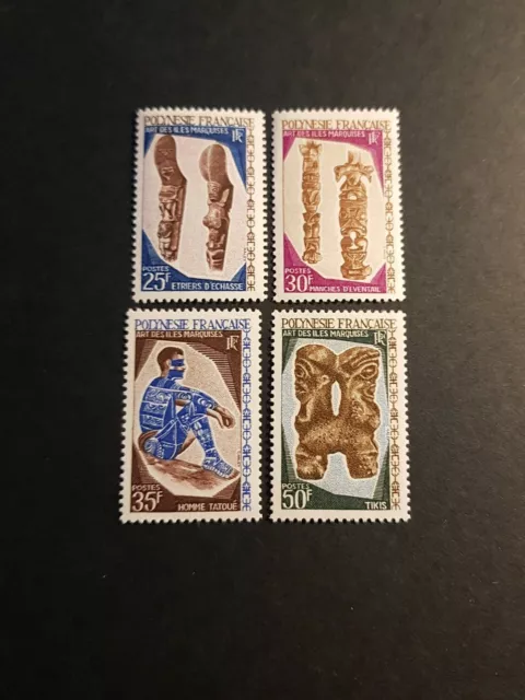 Sello Francia Polinesia Artes De Islas Marquesas N º 52/55 Nueva Lujo MNH 1968