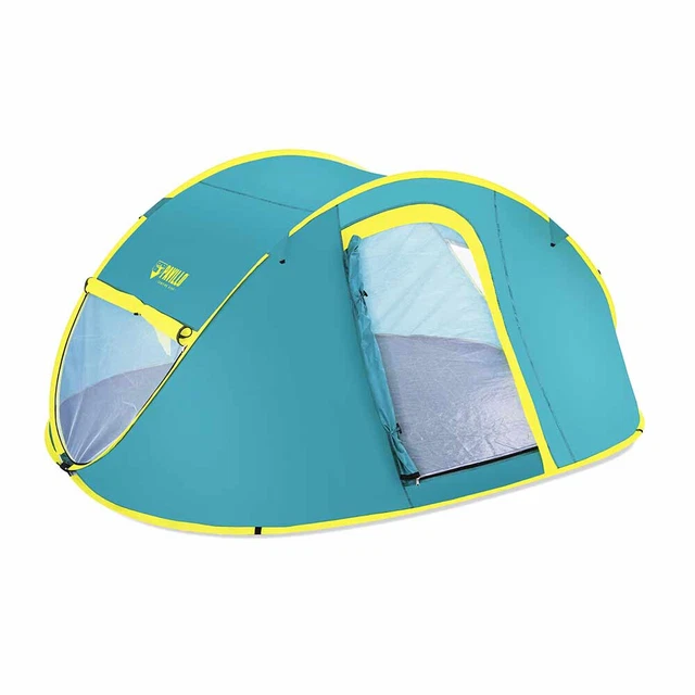 Outsunny Tente Camping Familiale 3 à 4 Personnes Tente Dôme Pop-Up  Instantanée Structure en Fibre de Verre Imperméable Portable pour Voyage  Randonnée Trekking Ouverture Automatique