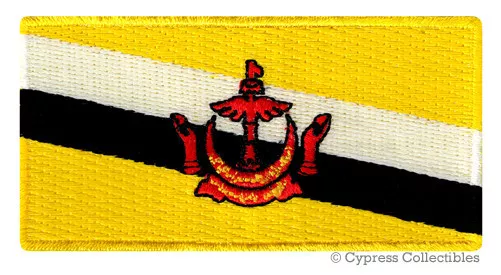 BRUNEIAN FLAG embroidered iron-on PATCH SULTAN EMBLEM Negara Brunei Darussalam