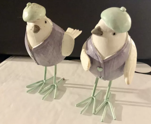 Landon Tyler Uniquely Crafted ceramic Bird Figurines X 2 Individually Boxed