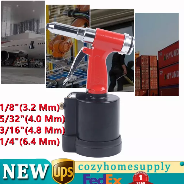 Pneumatic Air Riveter Hydraulic Pop Rivet Gun 1/8" 5/32" 3/16" 1/4"Riveting Tool