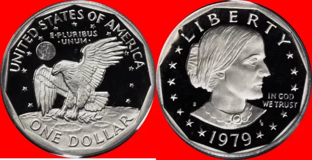 1979 S Type 2 Susan B Anthony Dollar Deep Cameo Gem Proof