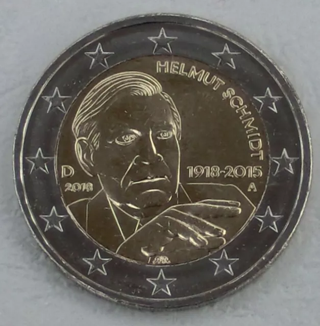 2 Euro Gedenkmünze Deutschland A 2018 Helmut Schmidt unz.