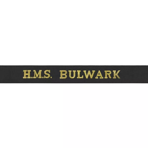 HMS Bulwark Woven Royal Navy Cap Tally Band | Genuine Issue Full Length Ribbon