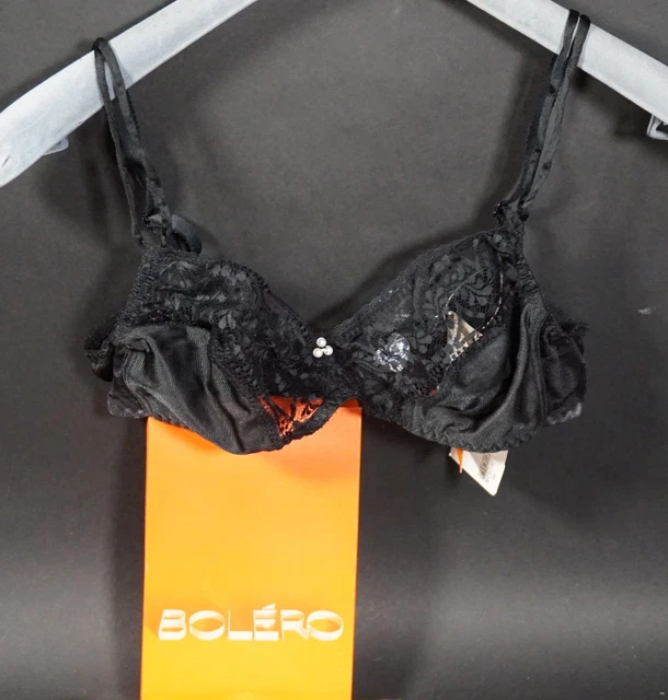 Vero Vintage Bolero France Donna Reggiseno Intimo Lingerie Taglia 80 B Noir Con