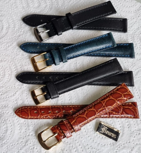 Bracelet De Montre Cuir FLEURUS - 14mm - Vachette, Box Ou Camel - Fabriqué En France