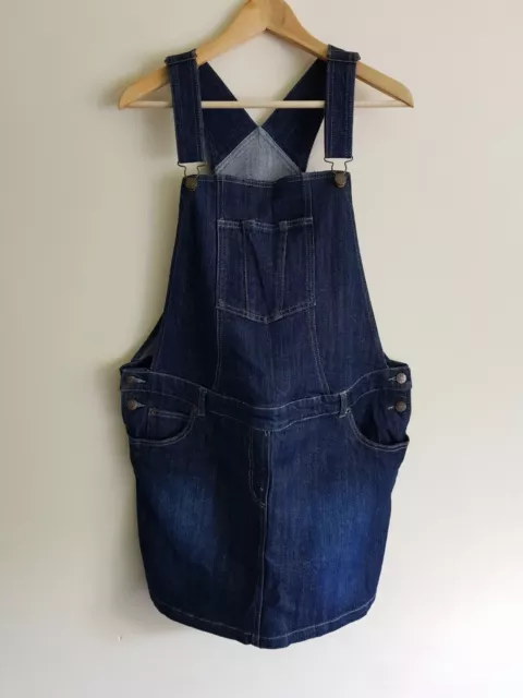 JoJo Maman Bebe maternity Size 14/EUR 42 denim pinafore dungaree dress - Blue