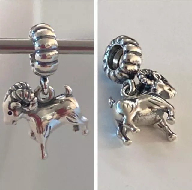 ~ RETIRED Genuine Auth Pandora Aries Ram/Chinese Zodiac Sheep Charm Item 791098