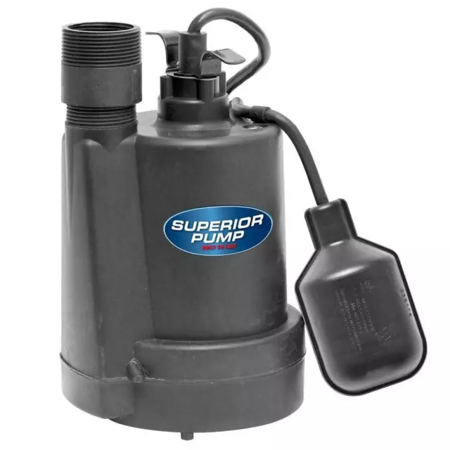 Submersible Thermoplastic Sump Pump 1/4 HP Clog/Corrosion-Resistant (120V)-AC