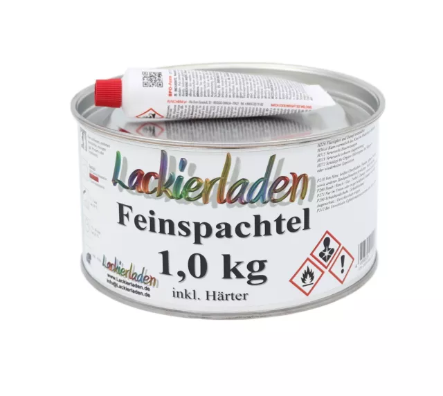 Feinspachtel inkl. Härter 1,0 kg | Spachtel Autospachtel Spachtelmasse Fein Auto