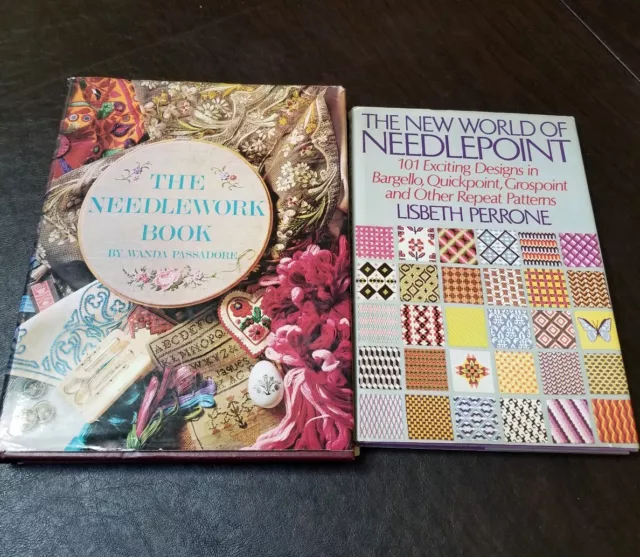 Vintage Needlepoint Needlework Instruction Books Lot Of 2 Free Shipping