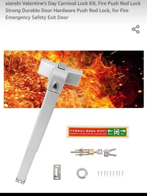 Door Push Bar Exit Panic Device lock Emergency Hardware Latches Commercial Grade