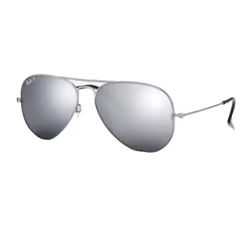 Rayban Carbon Fibre Polarized RB 8313  61-13 3N Silver Mirrored Sunglasses