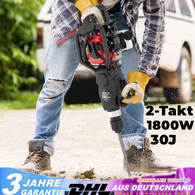 1800W 2-Takt 32.6CC Hammerbohrmaschine Benzin Abbruchhammer manuell
