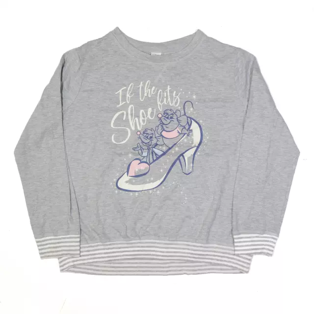 DISNEY Girls Cinderella Mice Sweatshirt Grey 3XL