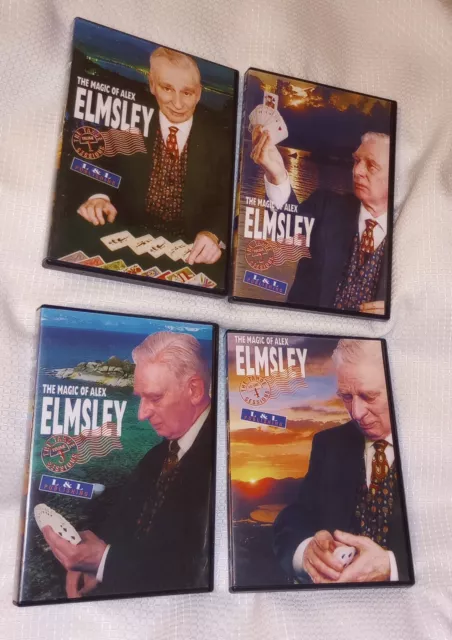 4 DVD Magic of Alex Elmsley L&L Pub Card Magic Cups & Balls Mental Faro